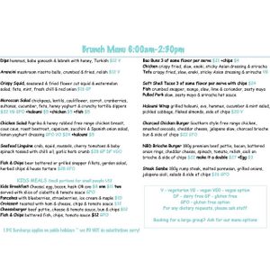 Menu 1st page at North Beach Deli in North Beach