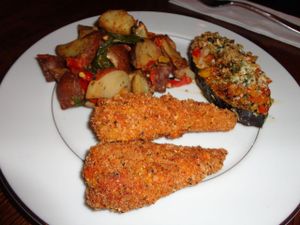 Black Sesame Seed 'Fish' Steaks at Seasoned Vegan in New York City