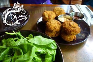 Green Salad and 'Chicken' Nuggets at Seasoned Vegan in New York City