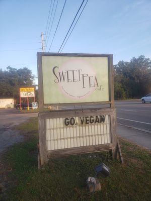 Next to a meat market, bold activism move! at Sweet Pea Cafe in Tallahassee
