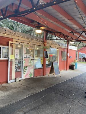 front of restaurant at Sweet Pea Cafe in Tallahassee