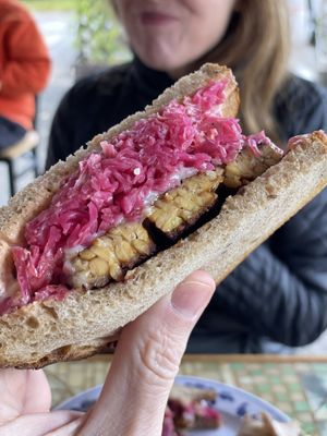 Tempeh Reuben  at Sweet Pea Cafe in Tallahassee