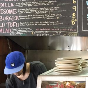 I like that they charge for to go containers. so we can stay and eat slowly or bring our own containers and save not only money but resources. right on Sweet Pea!  at Sweet Pea Cafe in Tallahassee