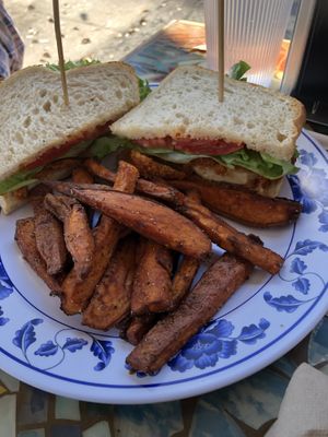 Buffalo tofu sandwich   at Sweet Pea Cafe in Tallahassee
