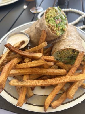 The Felawesome wrap with regular fries and ranch   at Sweet Pea Cafe in Tallahassee
