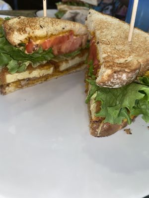 Cross section of Spicy BLT  at Sweet Pea Cafe in Tallahassee