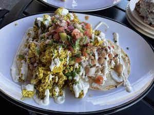 Tofueros rancheros   at Sweet Pea Cafe in Tallahassee