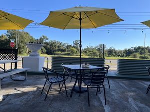 Outdoor seating   at Sweet Pea Cafe in Tallahassee