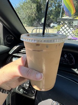 Iced Chocolate strawberry oat milk magick   at Sweet Pea Cafe in Tallahassee