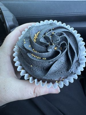 Chocolate vanilla cupcake   at Sweet Pea Cafe in Tallahassee