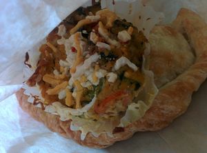 Veggie tofu frittata, Veggie hand pie. So good! at Sweet Pea Cafe in Tallahassee