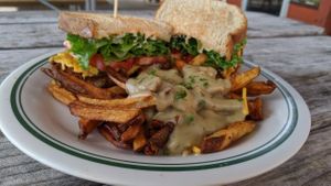 BLT with poutine fries at Sweet Pea Cafe in Tallahassee
