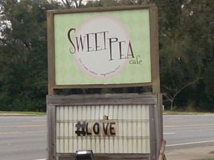 easy to find location at Sweet Pea Cafe in Tallahassee