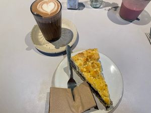 Poppy-seed cake with plum and mocha   at Kaffeemacherei in Frankfurt