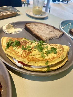 Chickpea Omelette with vegetables   at Kaffeemacherei in Frankfurt