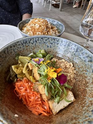 Laksa (front) longan and rice (back)   at Khâluna in Minneapolis