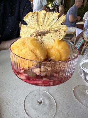 Pineapple mango sorbet   at Khâluna in Minneapolis