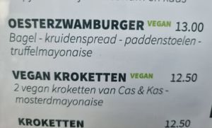 Vegan options on menu at Brownies & downieS in Tilburg