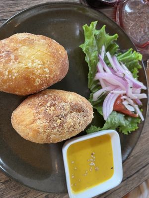 Papa rellena  at El Chino Vegano in Lima