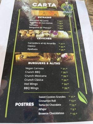 Carta p1  at El Chino Vegano in Lima