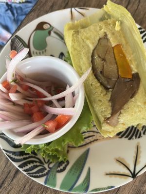 Tamalito verde   at El Chino Vegano in Lima