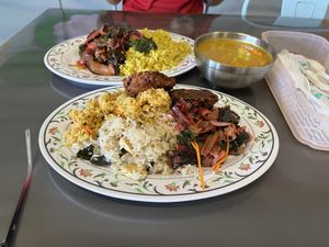 Two lunch specials, pick 3 items  at The Vegan Shop in Hilo