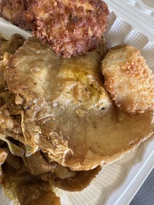 Vegan fried egg  at The Vegan Shop in Hilo