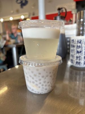 Coconut jelly and banana sago (fantastic)  at The Vegan Shop in Hilo