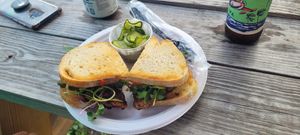 Vegan smash burger 😋 at Highland Park Sandwich Shop in Melbourne