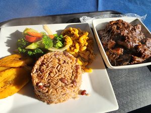 Vegan Oxtail platter at Ethno Caribbean Cuisine in Norwalk