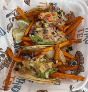 Vegan sweet potato takos  at Tako Ten in Albuquerque