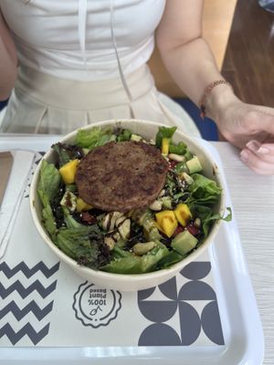 Salad with beyond burger  at Holy Plants in Lima