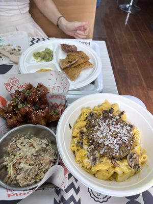 Cauliflower chops with bbq sauce and coleslaw   at Holy Plants in Lima