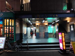 Outside of the building.  It is located on the first floor, where the people are walking. at Karip - ナチュラルフーズバルカリプ  in Osaka