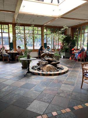 Atrium dining  at Cafe Flora in Seattle