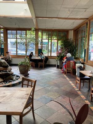 Atrium dining  at Cafe Flora in Seattle