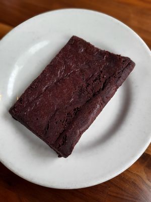 Dark chocolate Brownie - great for sharing at Cafe Flora in Seattle