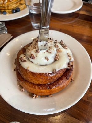 Cinnamon roll  at Cafe Flora in Seattle