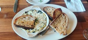 Spinach and artichoke dip at Cafe Flora in Seattle
