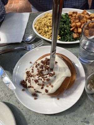Vegan cinnamon roll was delicious    at Cafe Flora in Seattle