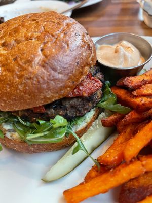 Italian burger—meh  at Cafe Flora in Seattle
