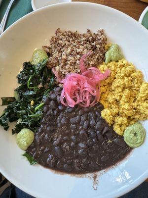 Black bean & quinoa bowl w tofu scramble  at Cafe Flora in Seattle