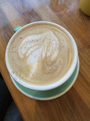 Maple latte  at Cafe Flora in Seattle