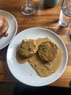Biscuits and gravyy  at Cafe Flora in Seattle