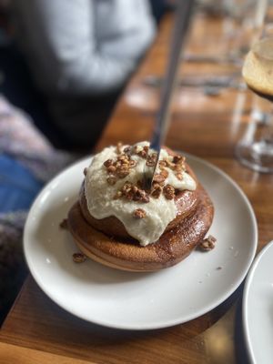 Cinnamon roll   at Cafe Flora in Seattle