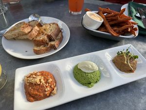 Spread Sampler, Sweet Potato Fries  at Cafe Flora in Seattle