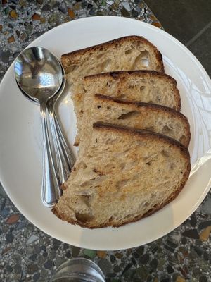 Grilled Sourdough   at Cafe Flora in Seattle