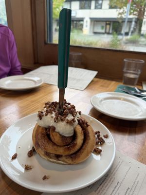 Cinnamon Roll  at Cafe Flora in Seattle