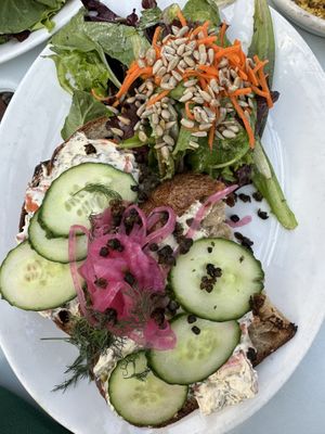 Lox tartine  at Cafe Flora in Seattle