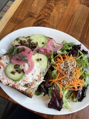 Lox toast  at Cafe Flora in Seattle